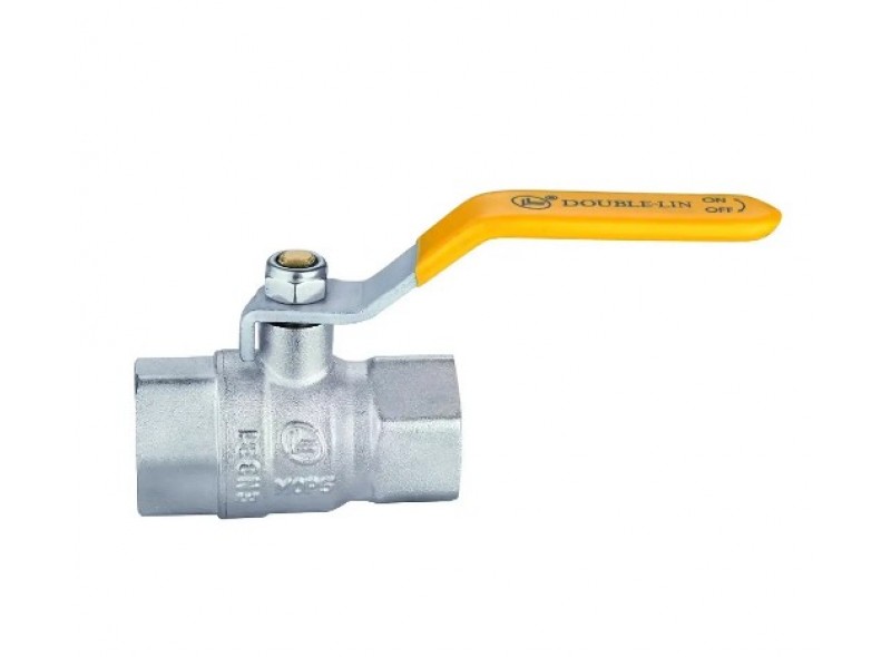 Кран латунный шаровый газовый 1/2" резьба В/В ручка Double-lin (78-140) Кран латунный шаровый газовый 1/2" резьба В/В ручка Double-lin (78-140)